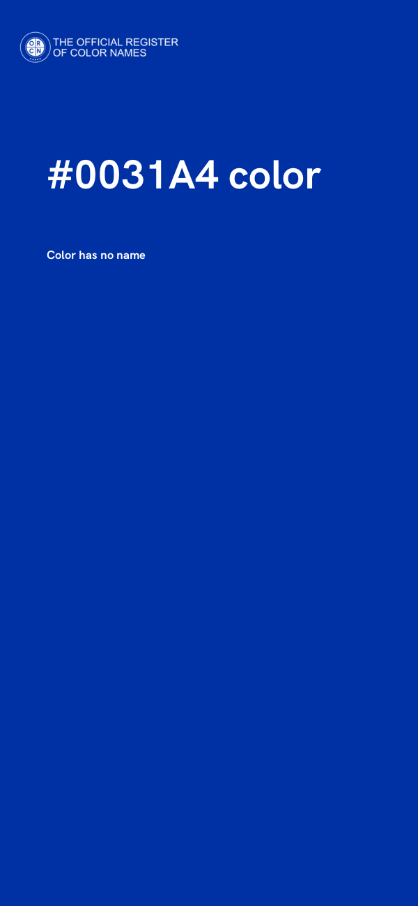 #0031A4 color image