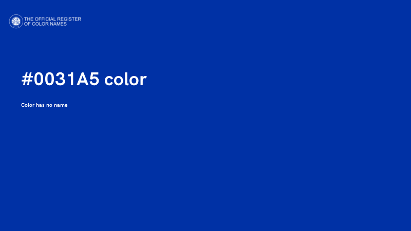 #0031A5 color image
