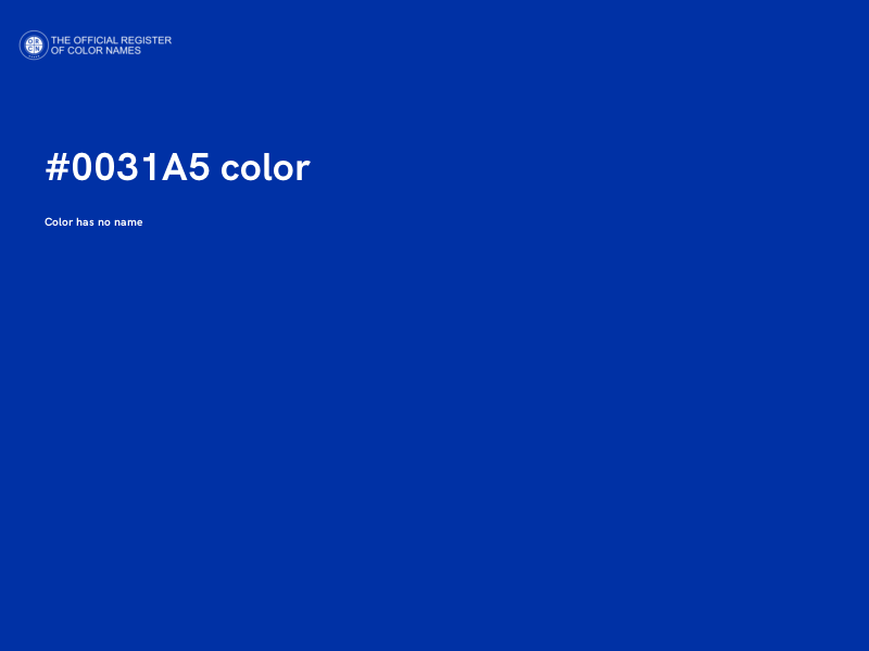 #0031A5 color image