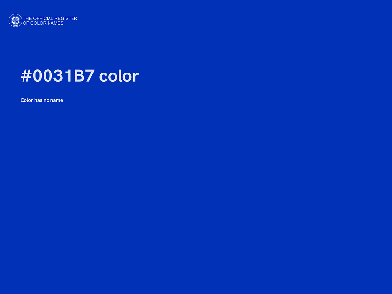 #0031B7 color image