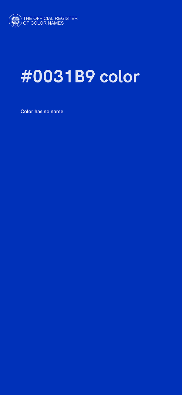 #0031B9 color image