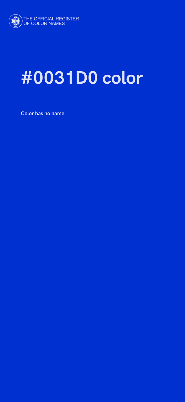 #0031D0 color image