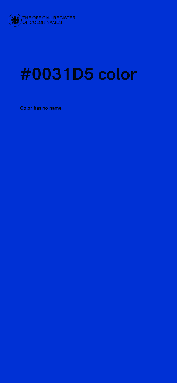 #0031D5 color image