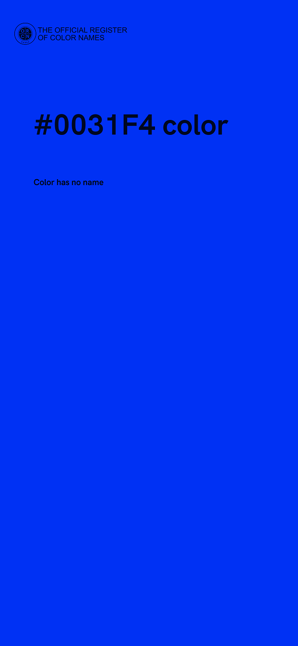 #0031F4 color image
