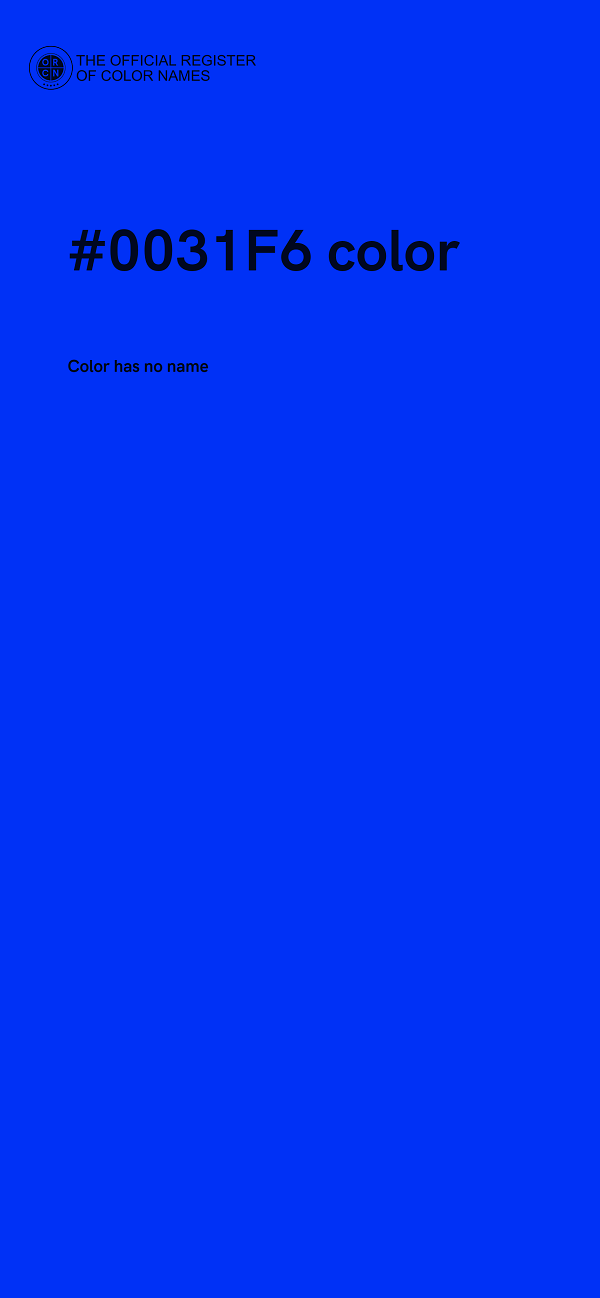 #0031F6 color image
