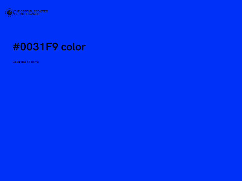 #0031F9 color image