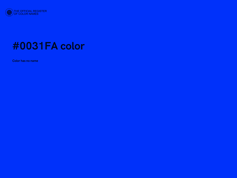 #0031FA color image