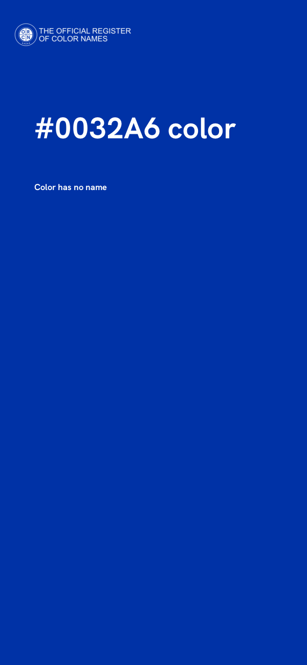 #0032A6 color image