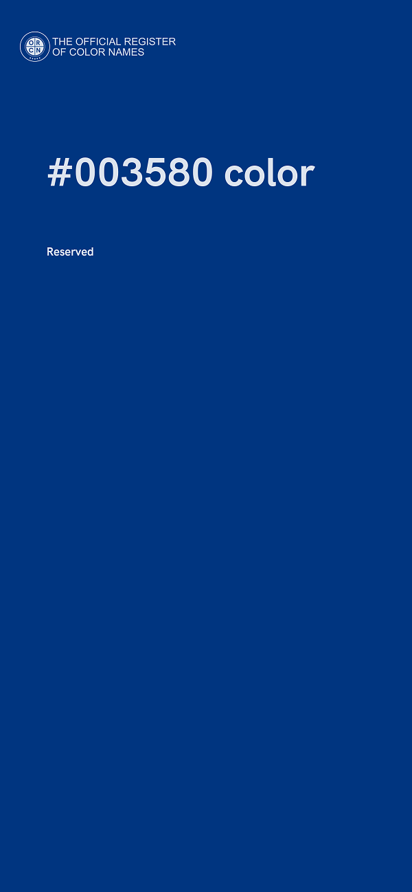 #003580 color image