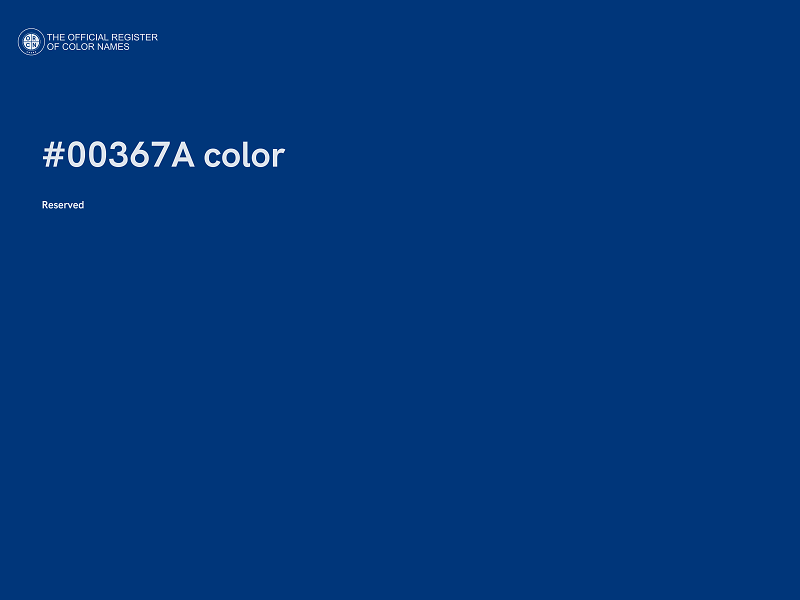 #00367A color image