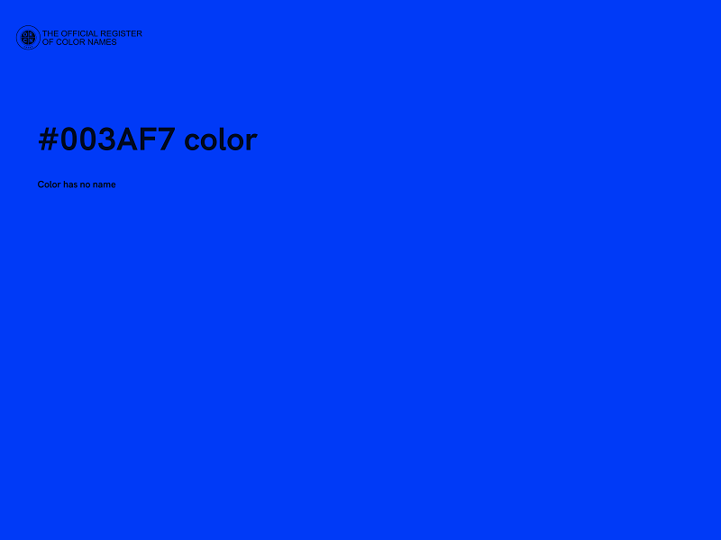 #003AF7 color image