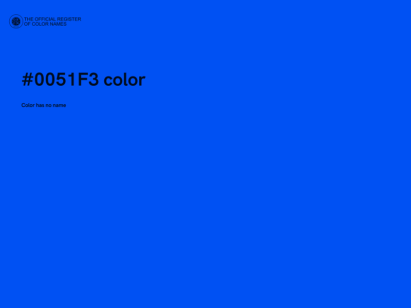 #0051F3 color image