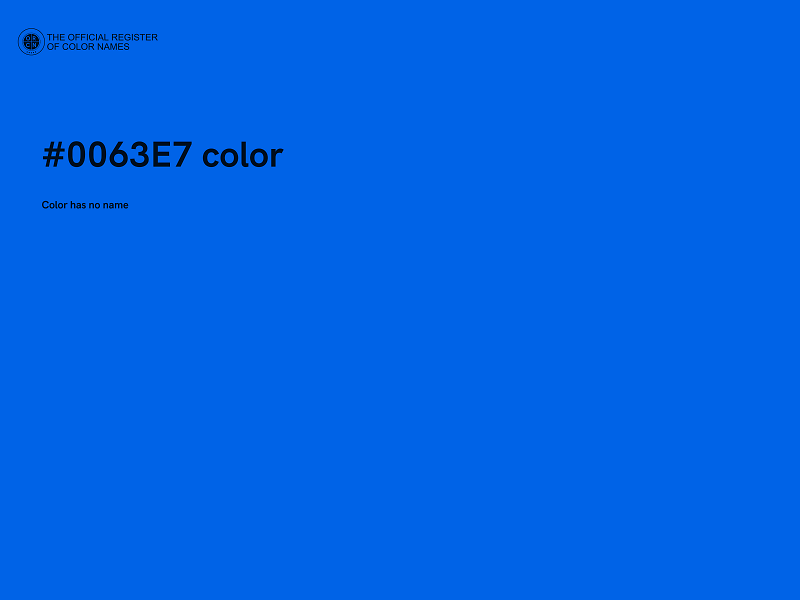 #0063E7 color image