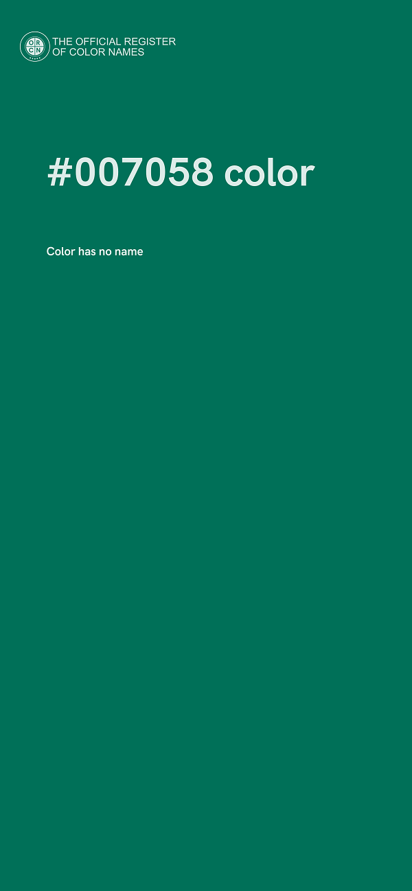 #007058 color image