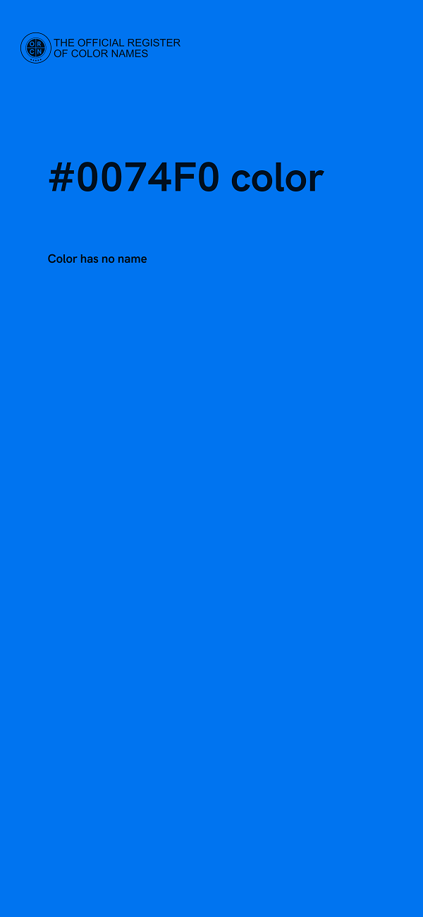 #0074F0 color image