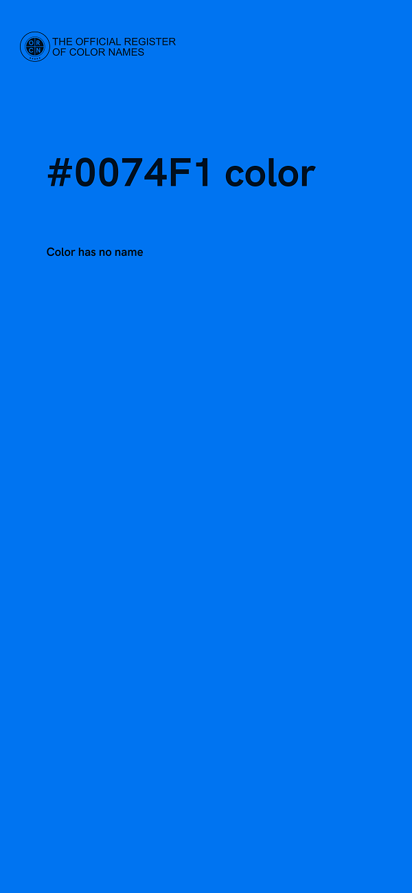 #0074F1 color image