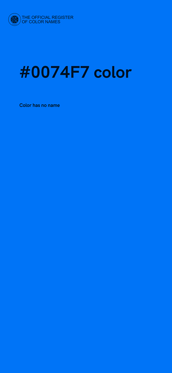 #0074F7 color image