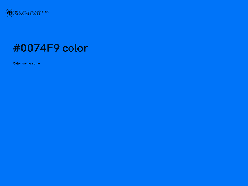 #0074F9 color image