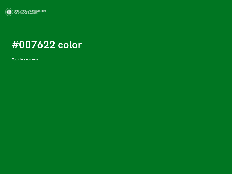#007622 color image