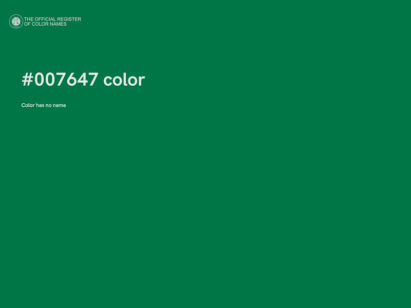 #007647 color image