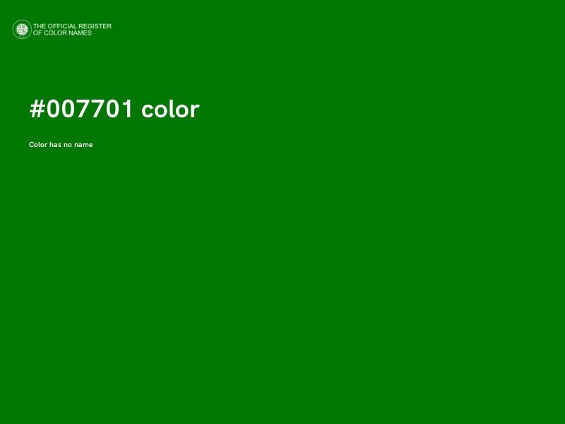 #007701 color image