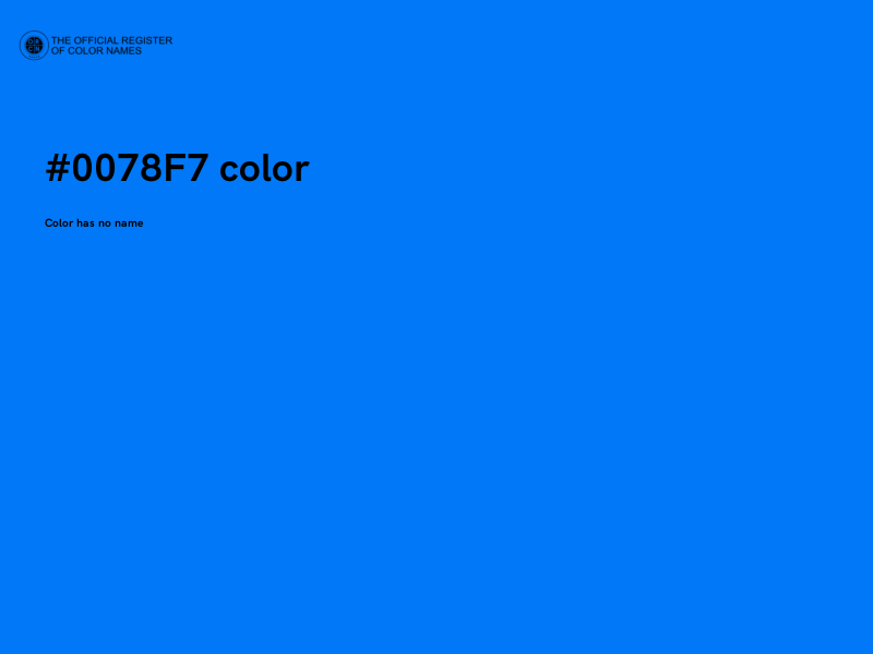 #0078F7 color image