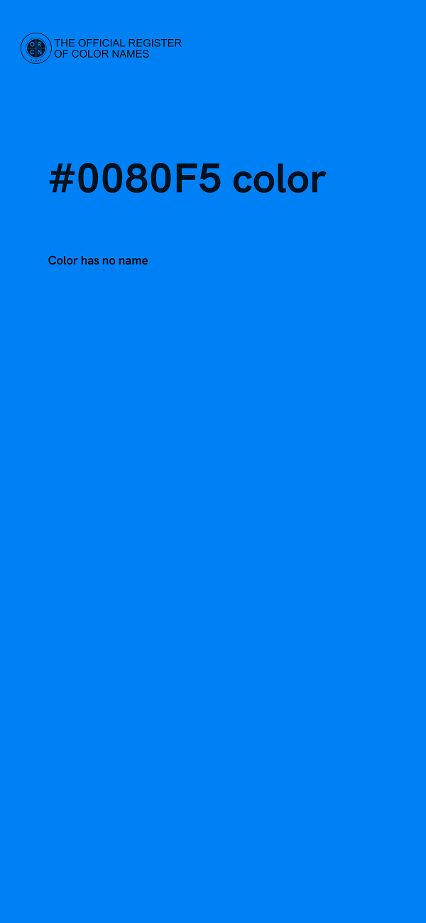 #0080F5 color image