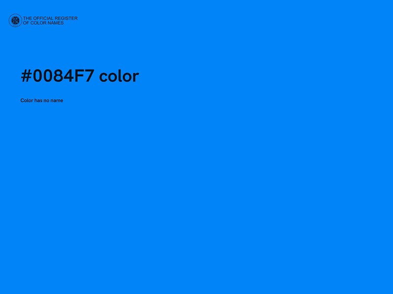 #0084F7 color image
