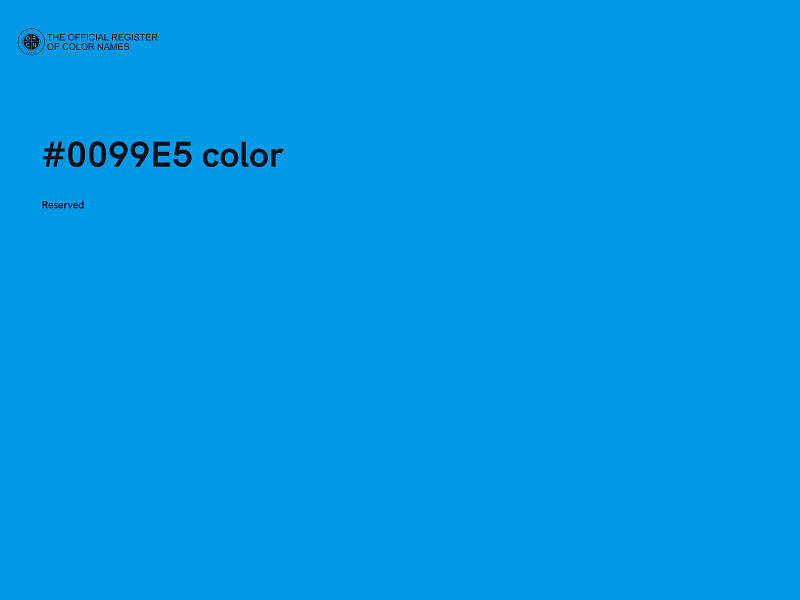 #0099E5 color image
