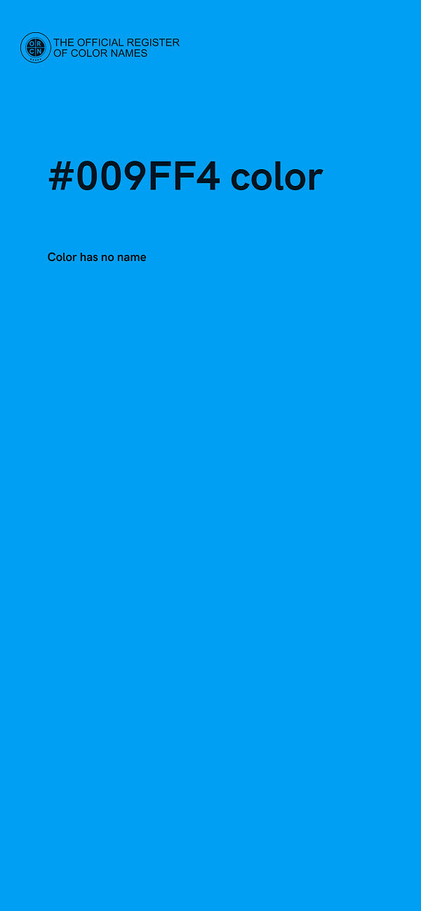 #009FF4 color image