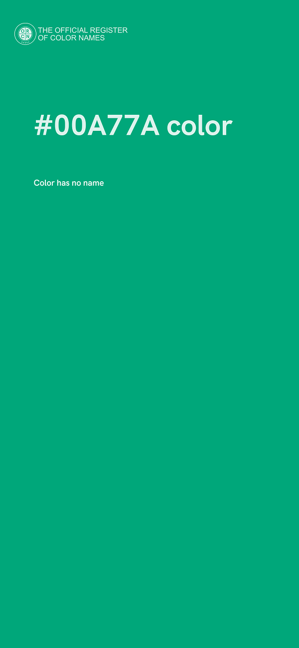 #00A77A color image