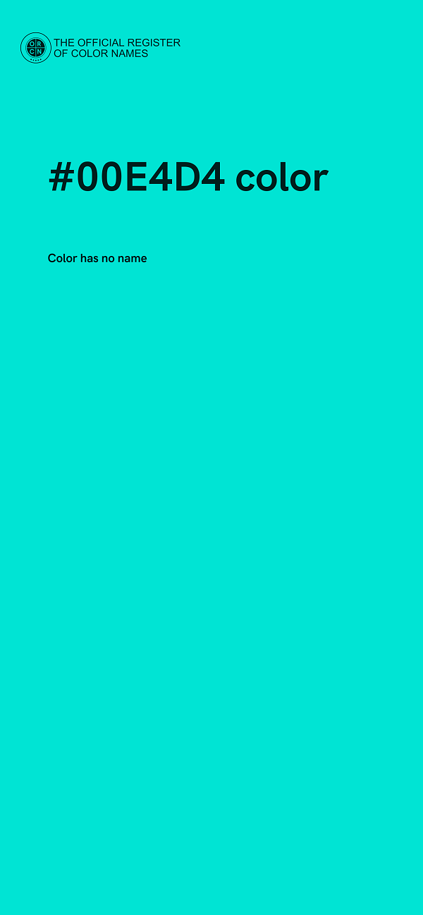 #00E4D4 color image