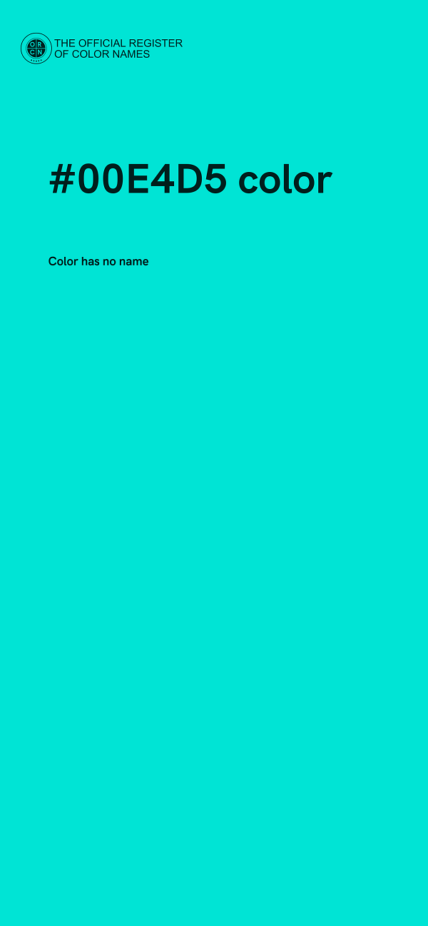 #00E4D5 color image