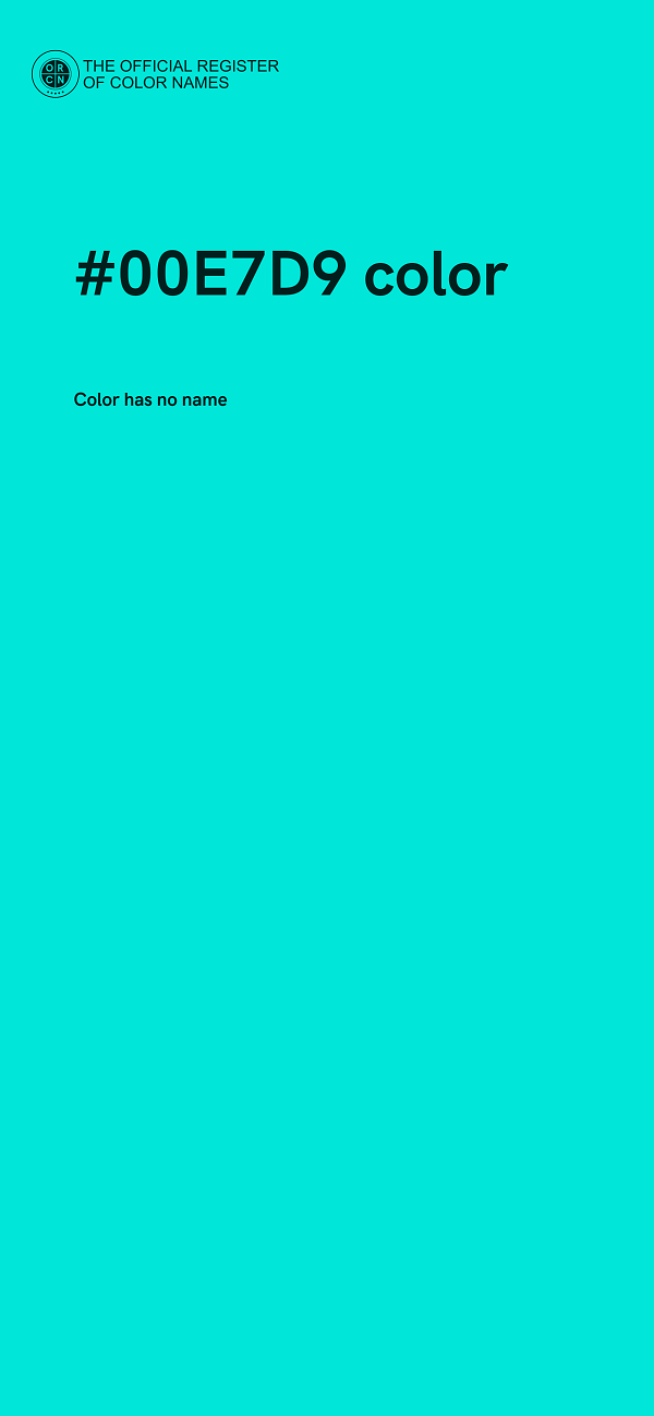 #00E7D9 color image