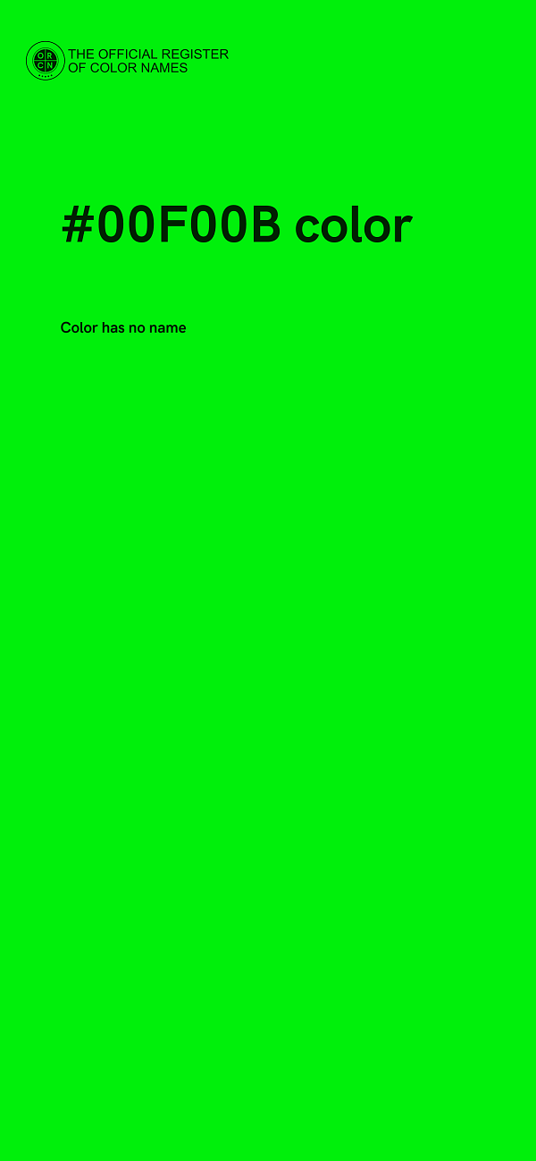 #00F00B color image