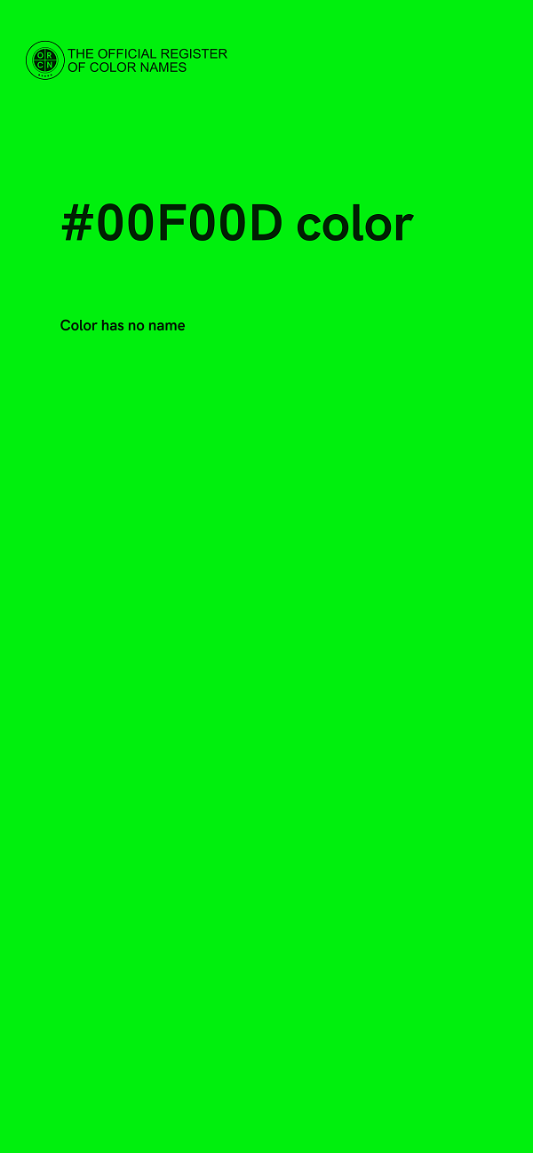 #00F00D color image