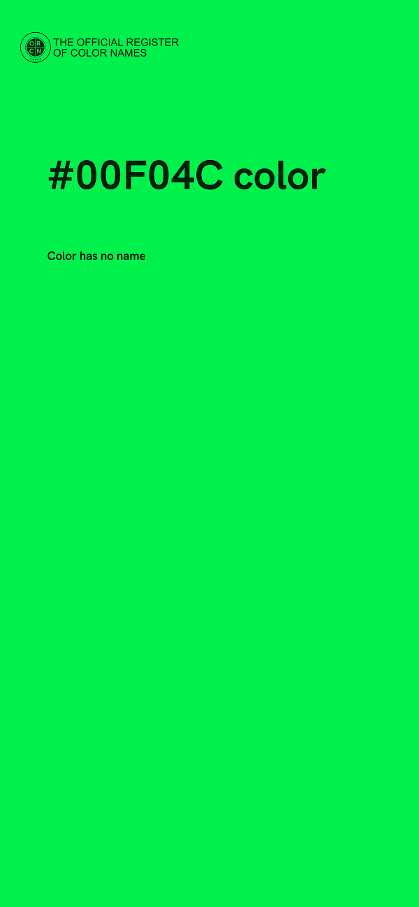#00F04C color image