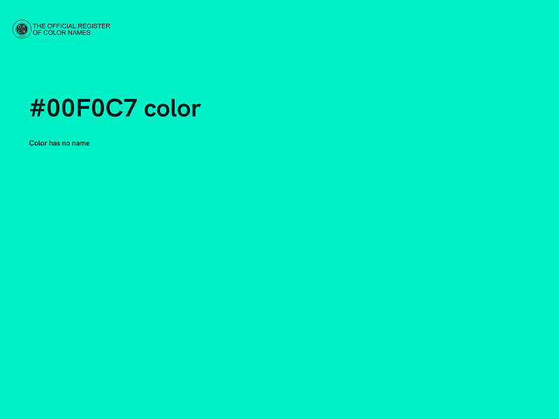#00F0C7 color image