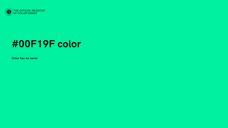 #00F19F color image