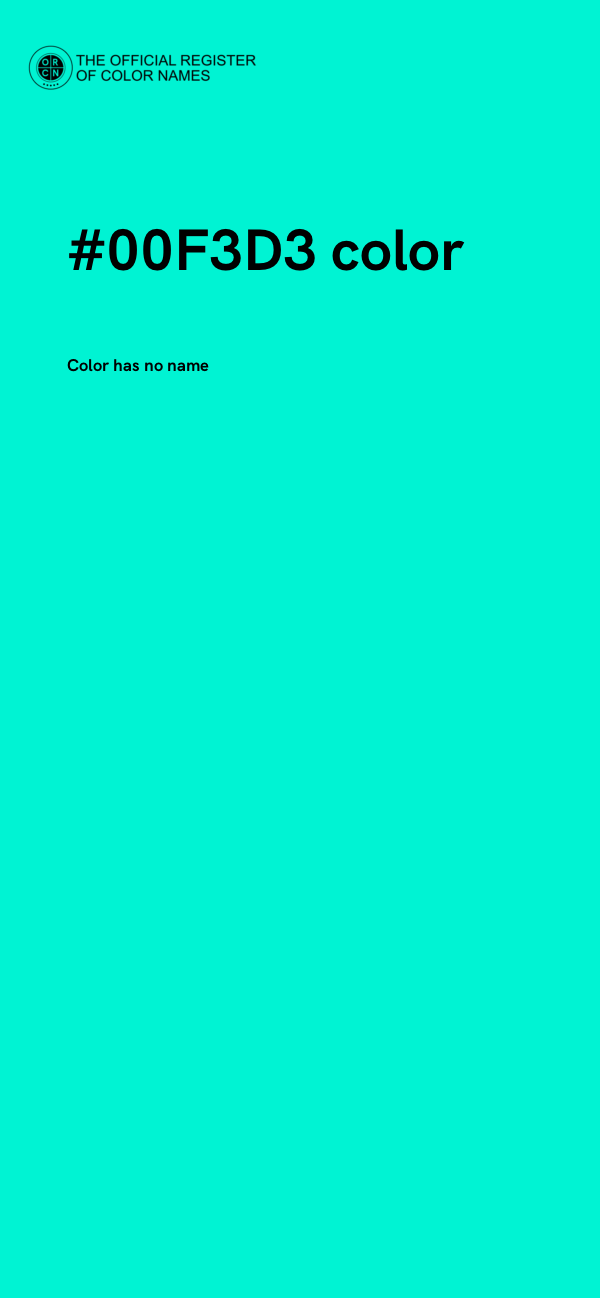 #00F3D3 color image
