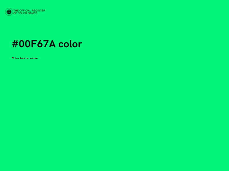 #00F67A color image
