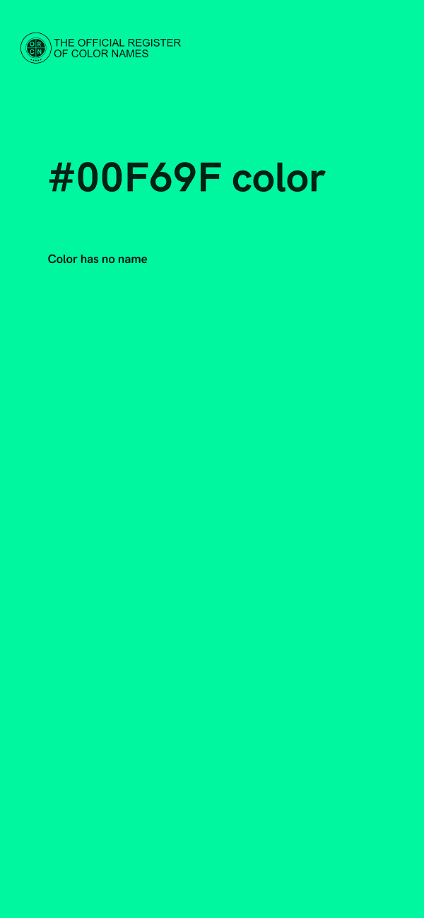#00F69F color image