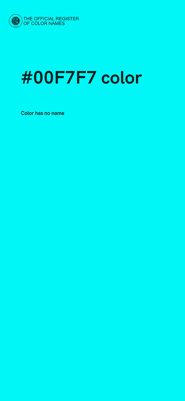#00F7F7 color image