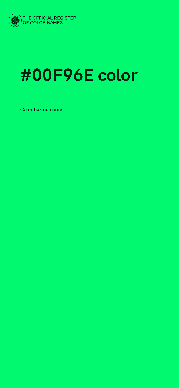 #00F96E color image