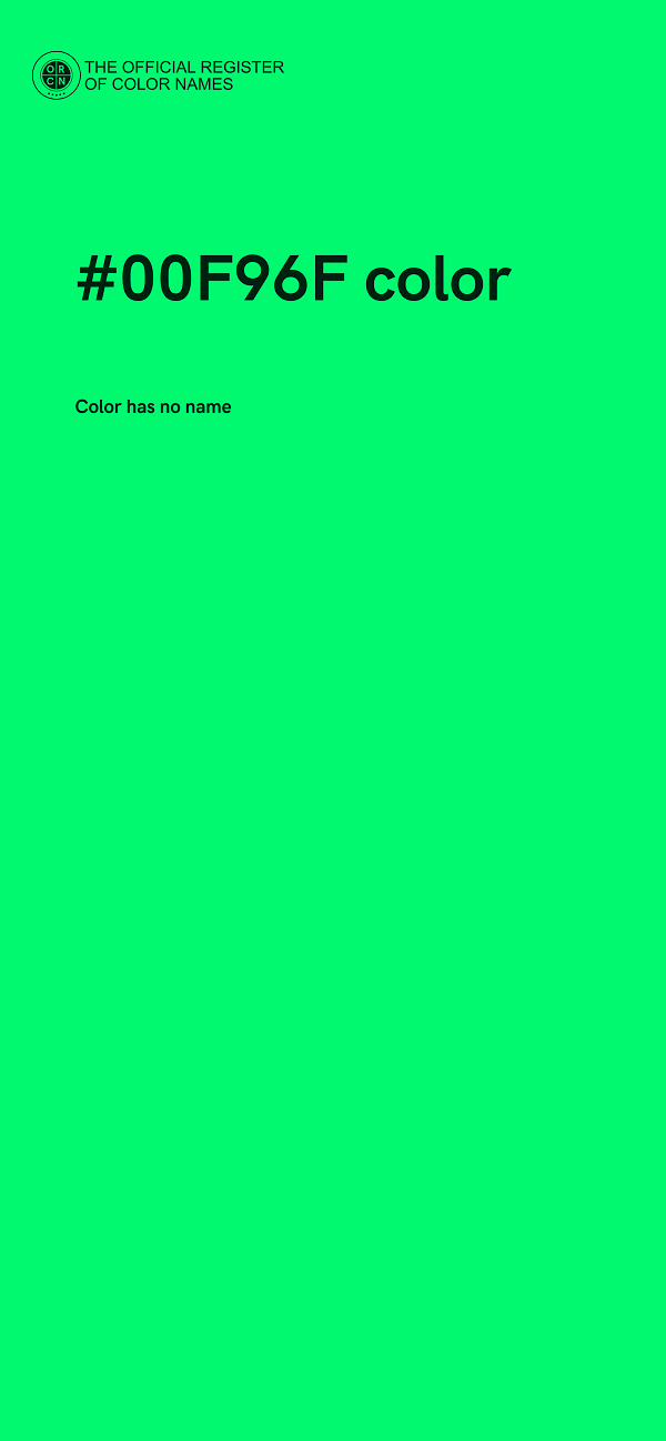 #00F96F color image