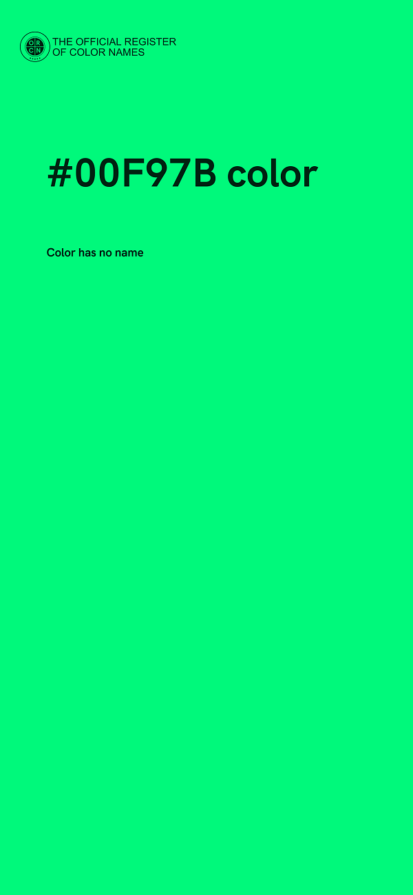 #00F97B color image