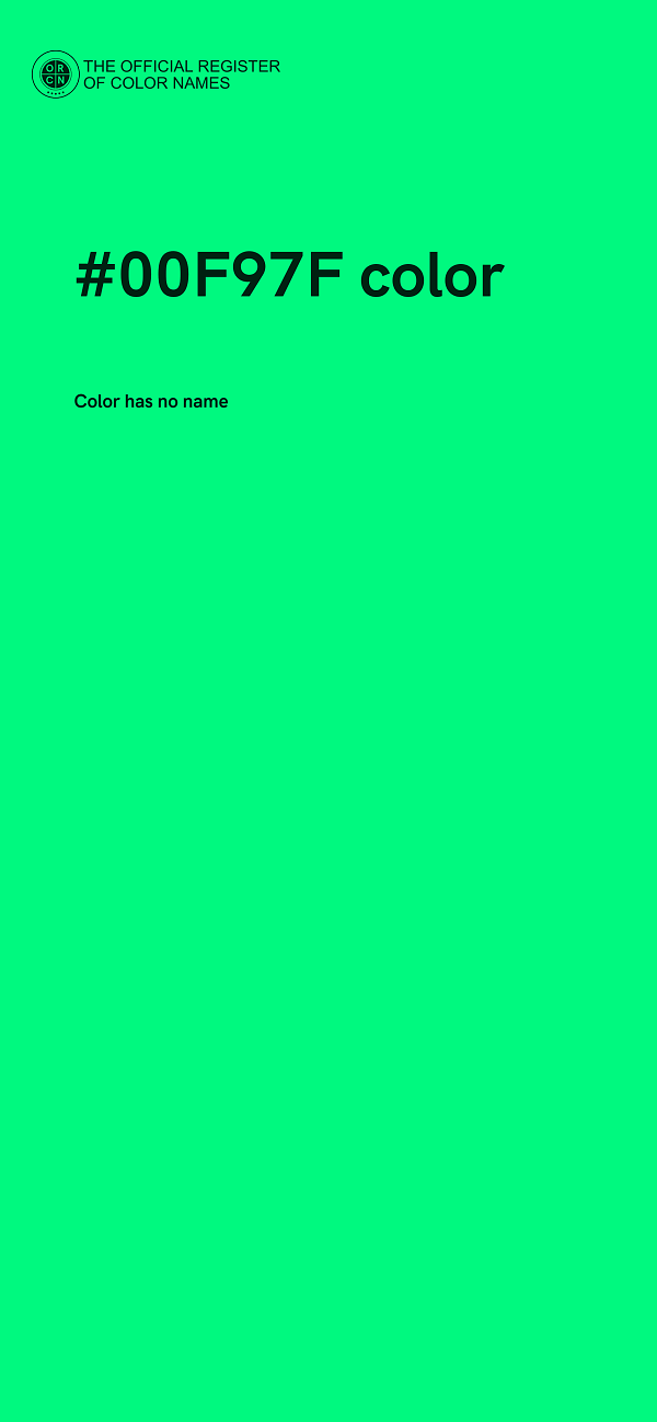 #00F97F color image