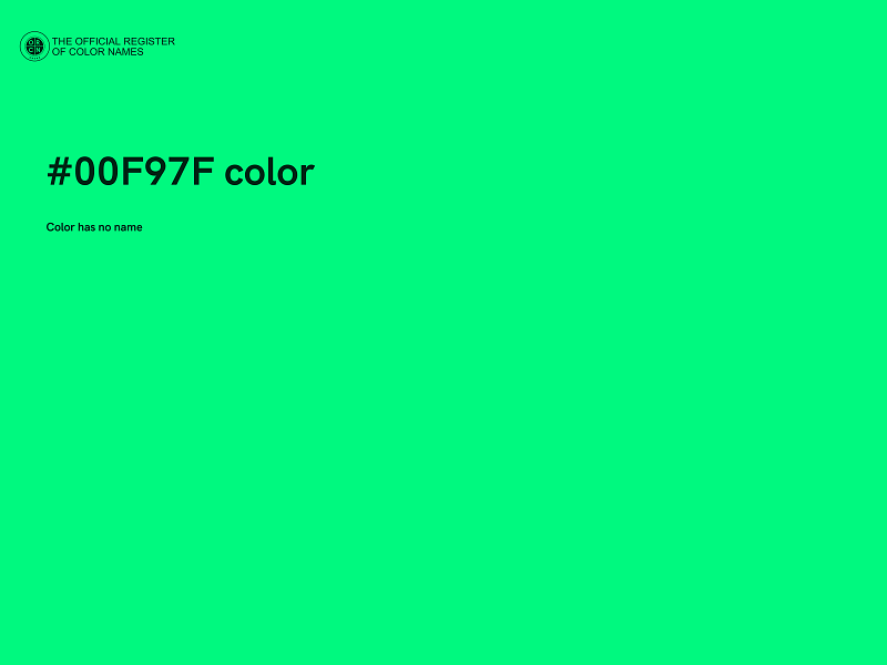 #00F97F color image