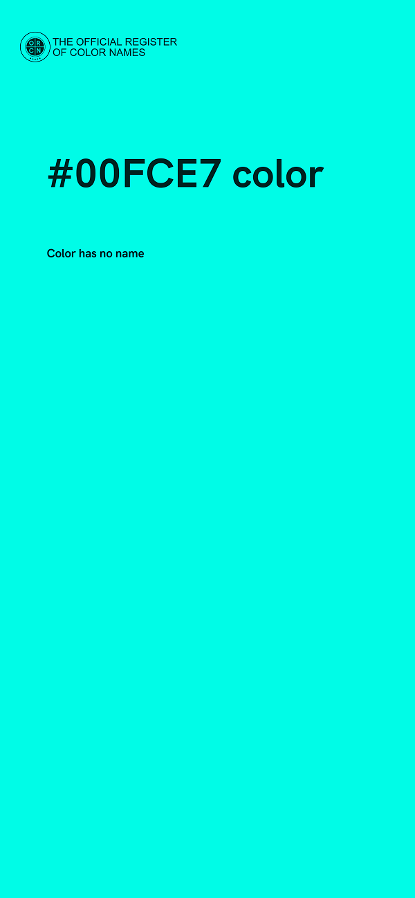 #00FCE7 color image