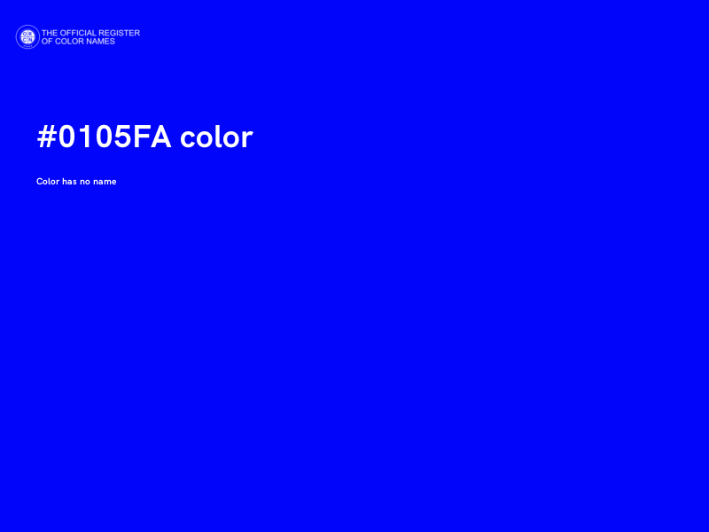 #0105FA color image
